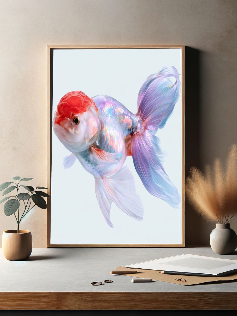Aquatic Aqua Portrait Poster. — room view 2