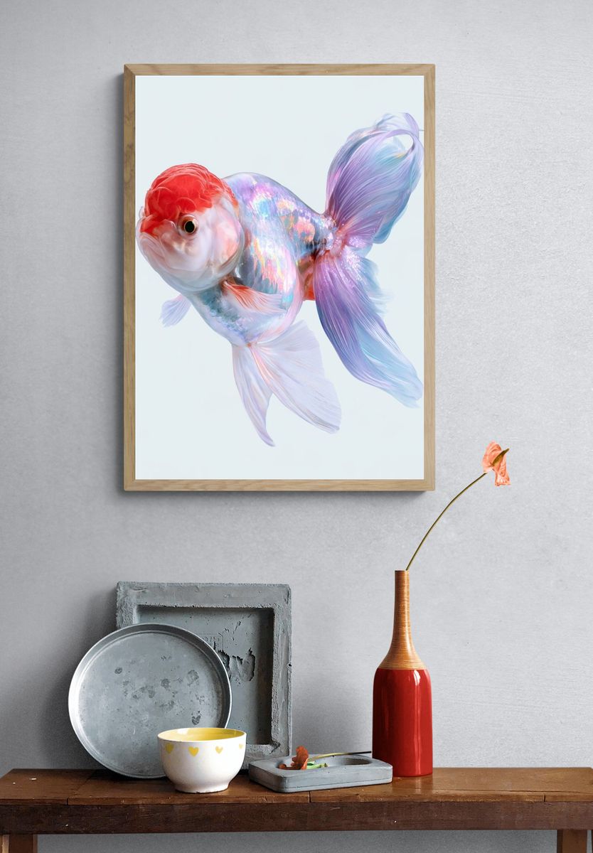 Aquatic Aqua Portrait Poster. — room view 3