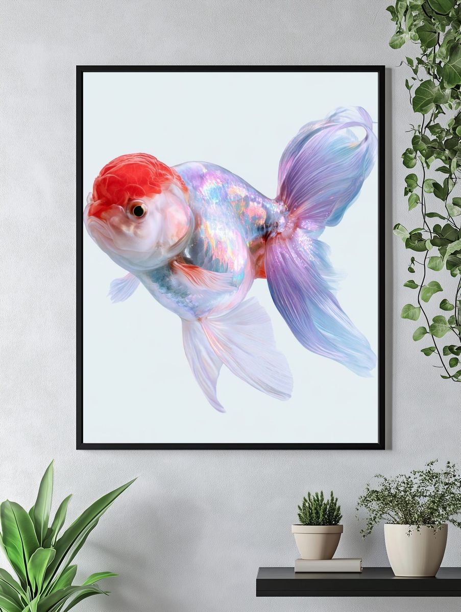 Aquatic Aqua Portrait Poster. — room view 4