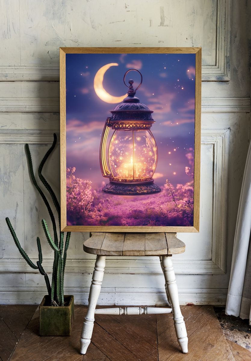 Moonlit Lantern Fantasy Print. — room view 1