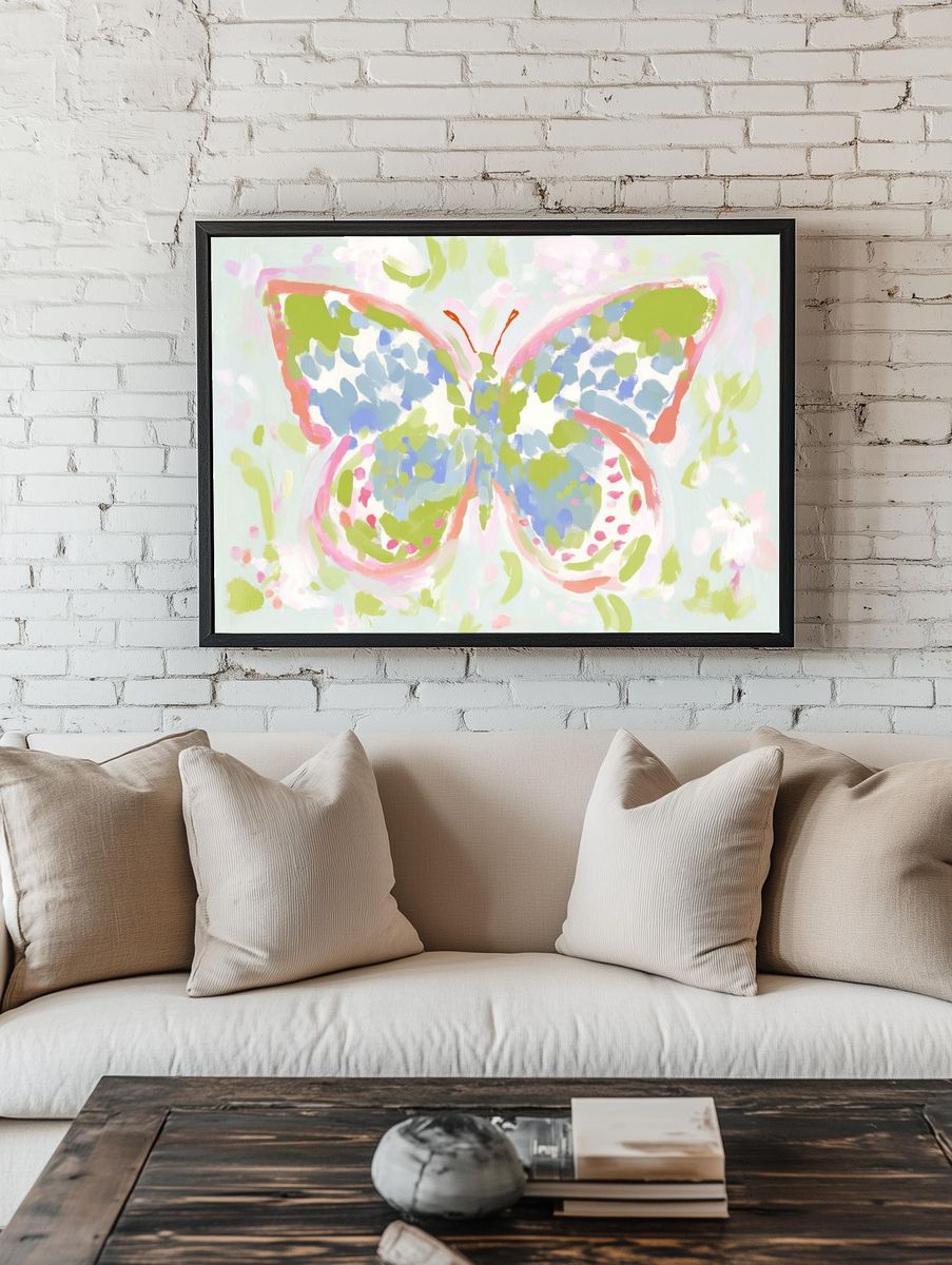 Pastel Butterfly Illustration Poster. room preview