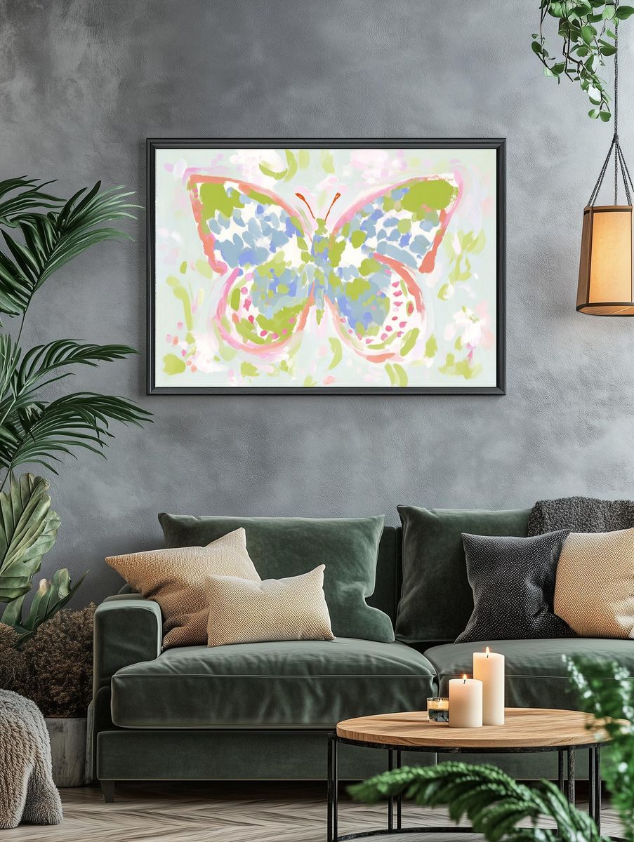 Pastel Butterfly Illustration Poster. — room view 4