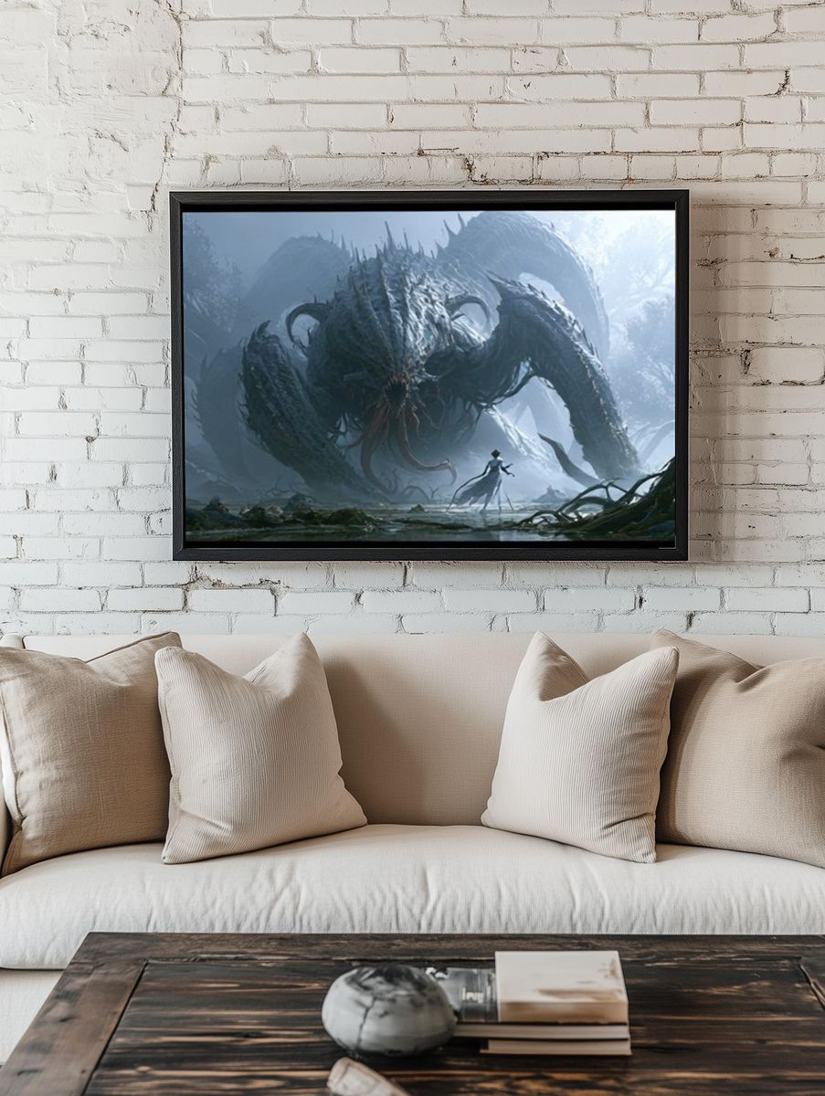 Cosmic Monster Encounter Illustration Poster. room preview