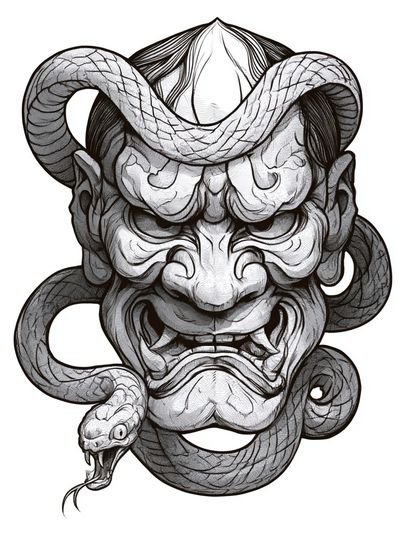 Oni Snake Ink Poster.