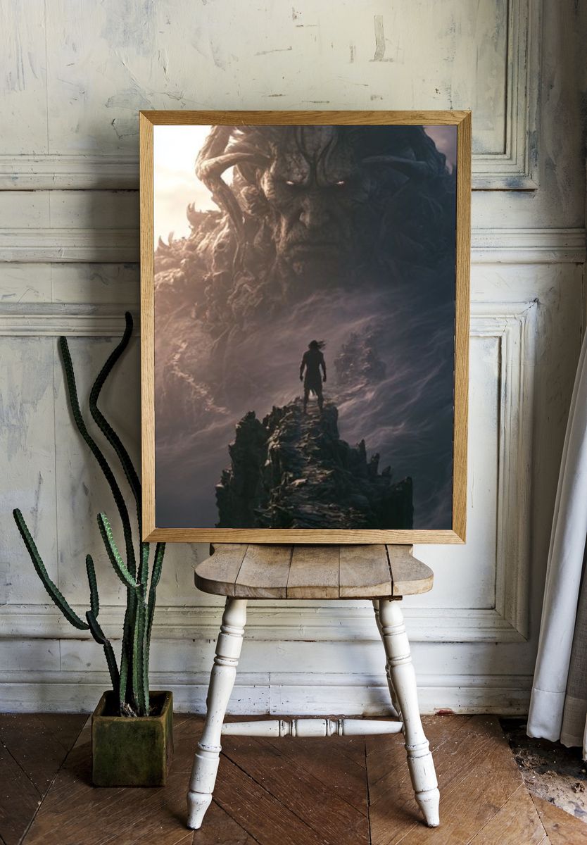 Titan Mountain Fantasy Poster. room preview