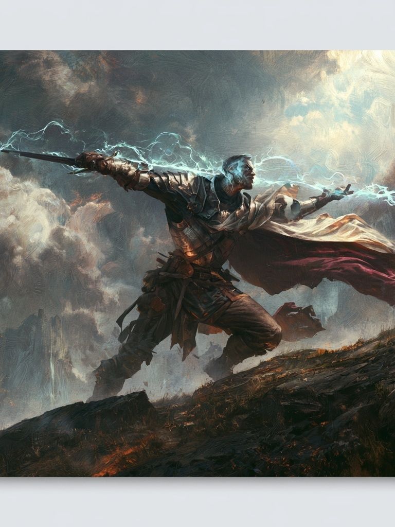Storm Warrior Digital Art Poster. poster — illustration art