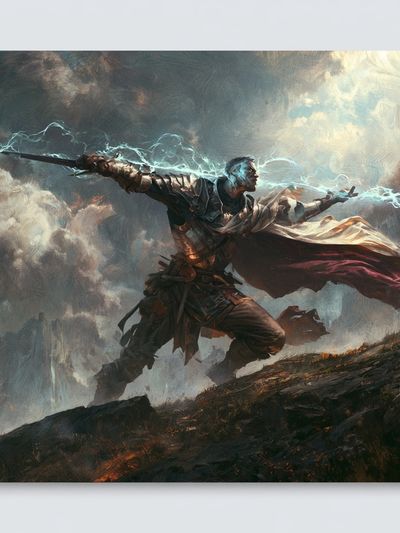 Storm Warrior Digital Art Poster.