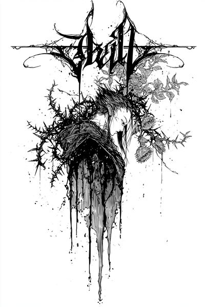 Thorned Figure Ink Poster.