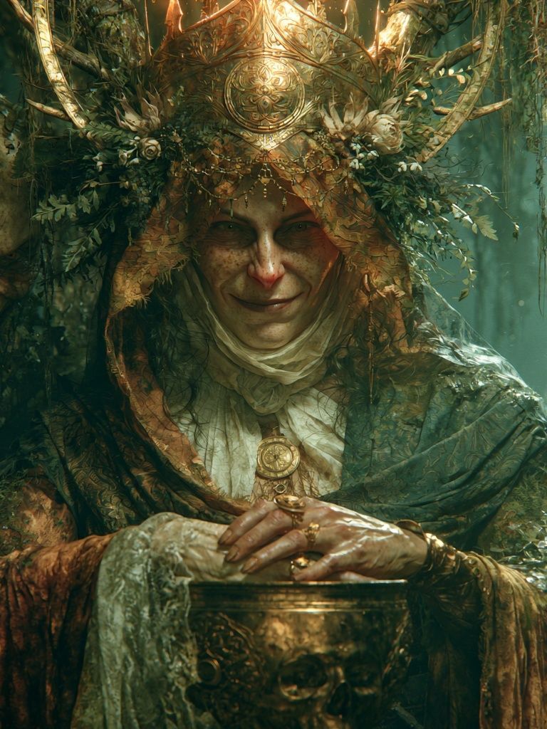 Forest Witch Portrait Print. poster — illustration art