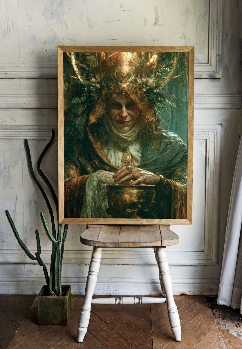 Forest Witch Portrait Print. — room view 1