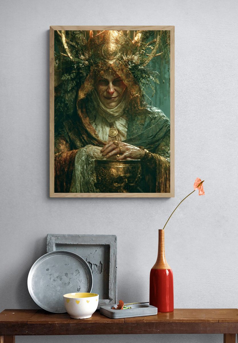 Forest Witch Portrait Print. — room view 3