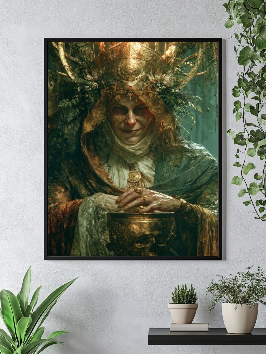 Forest Witch Portrait Print. — room view 4