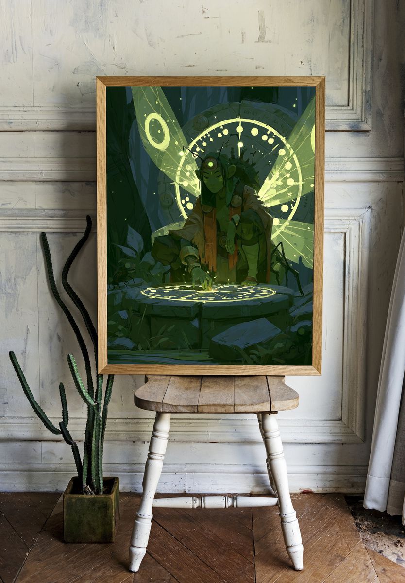 Mystic Forest Seer Illustration Poster. room preview