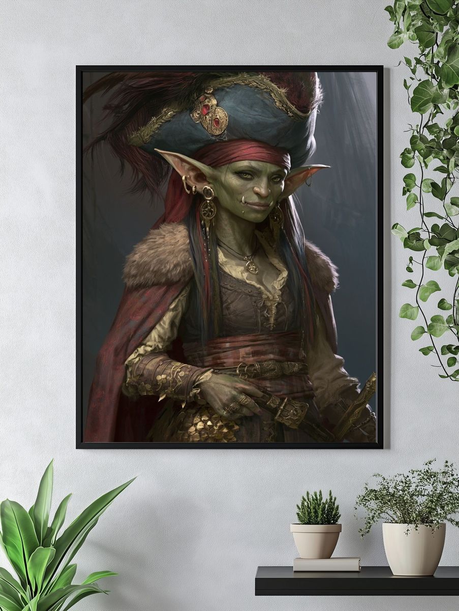 Goblin Pirate Portrait Print. — room view 4