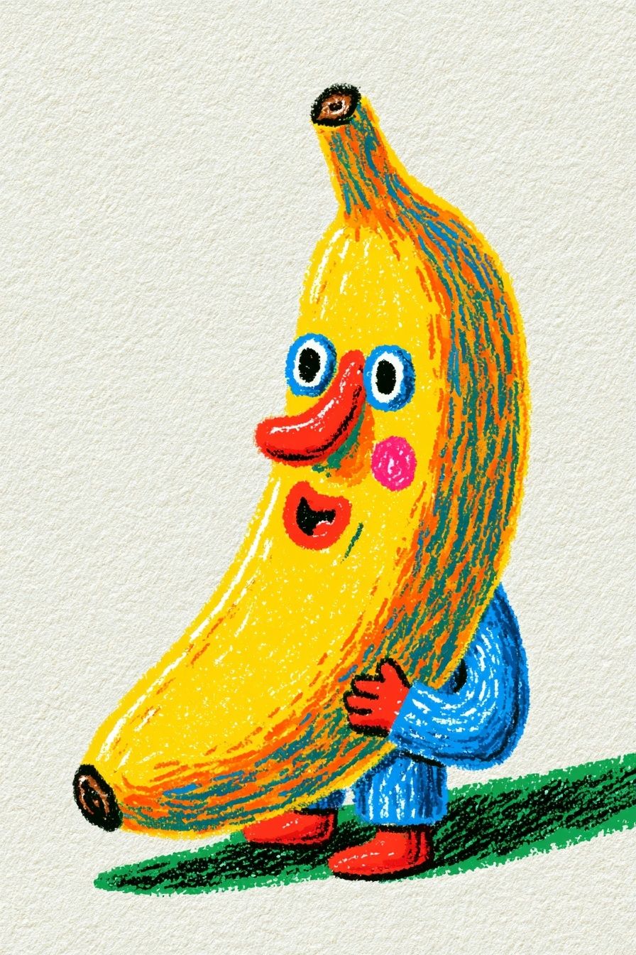 Banana Character Illustration Poster. poster detail