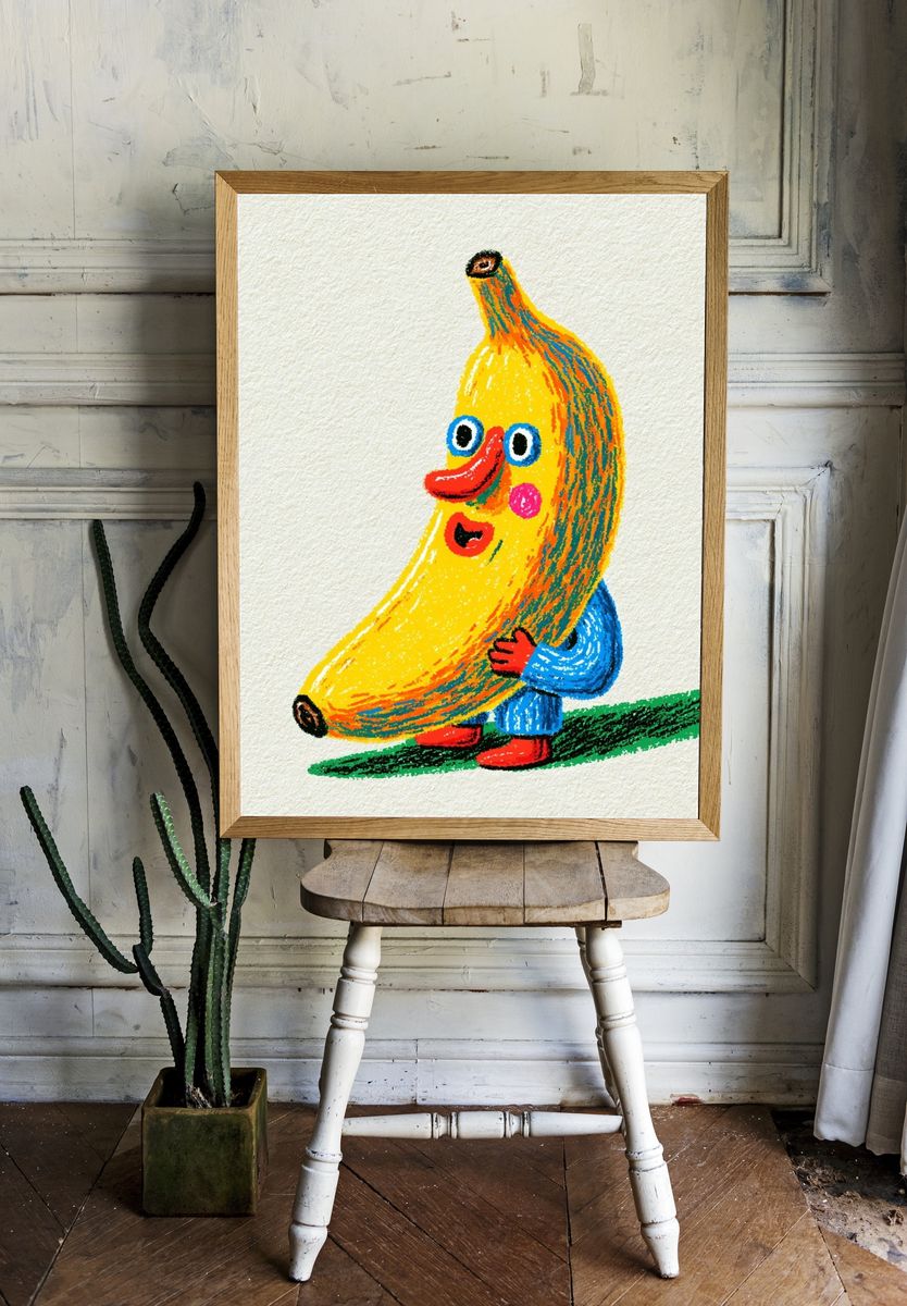 Banana Character Illustration Poster. — room view 1