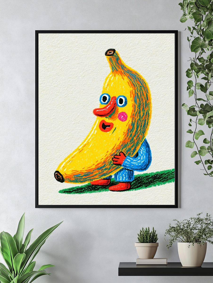 Banana Character Illustration Poster. — room view 4