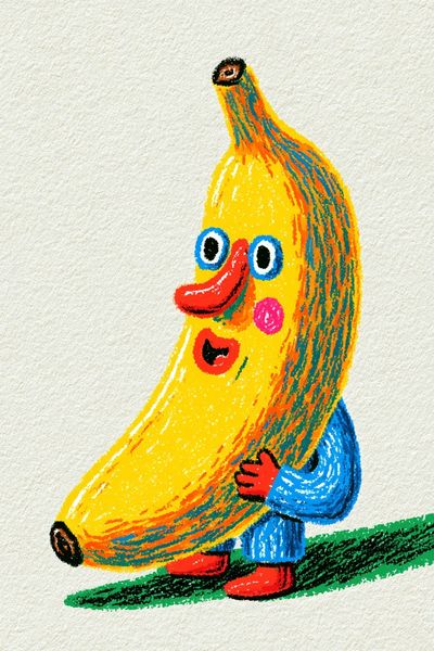 Banana Character Illustration Poster. poster