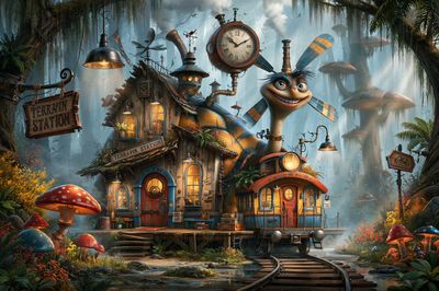 Terrapin Station Fantasy Illustration Poster.