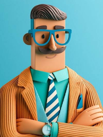 Stylish Gentleman Illustration Poster.