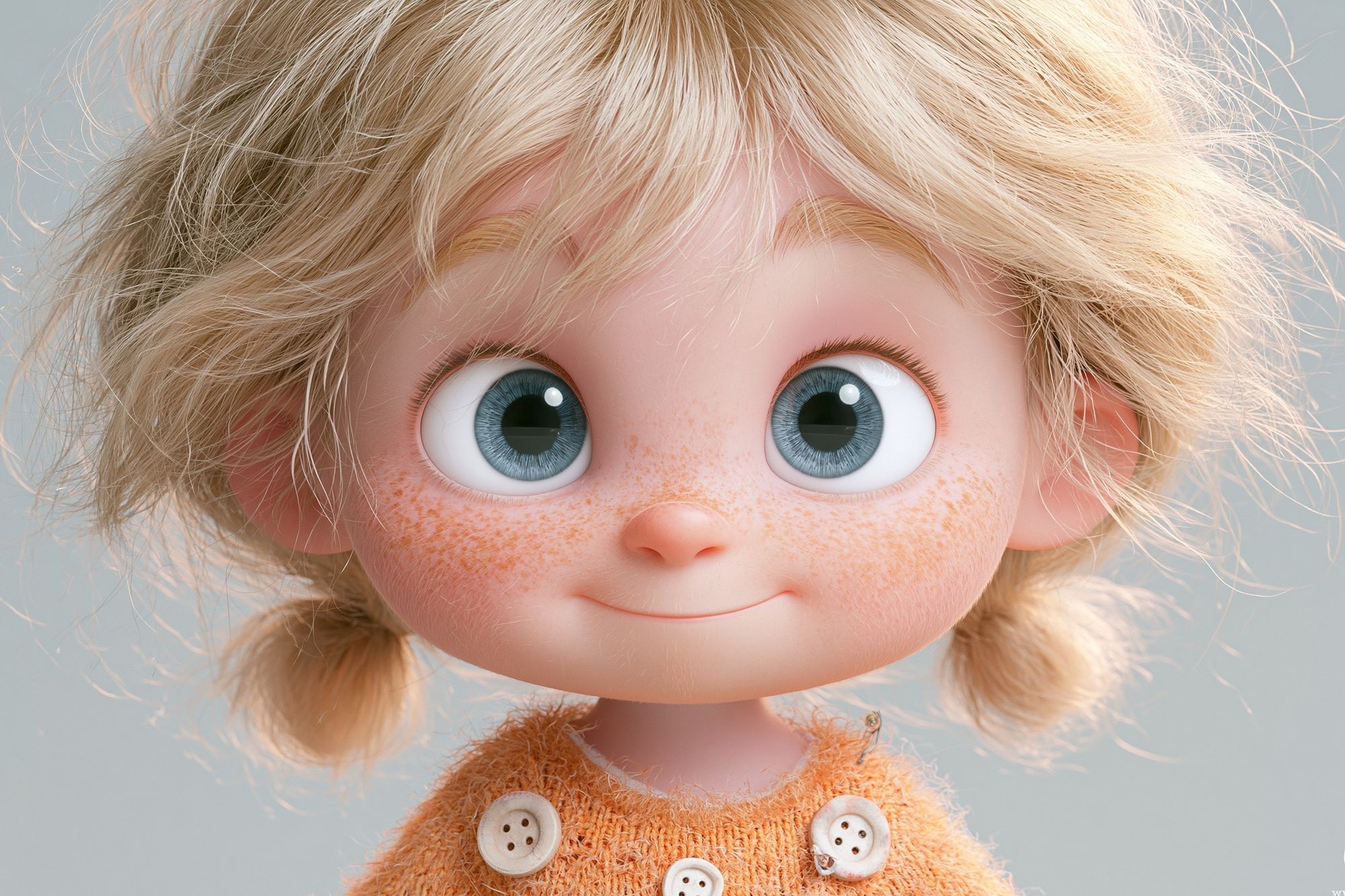 Freckled Doll Portrait Illustration Print. poster — illustration art