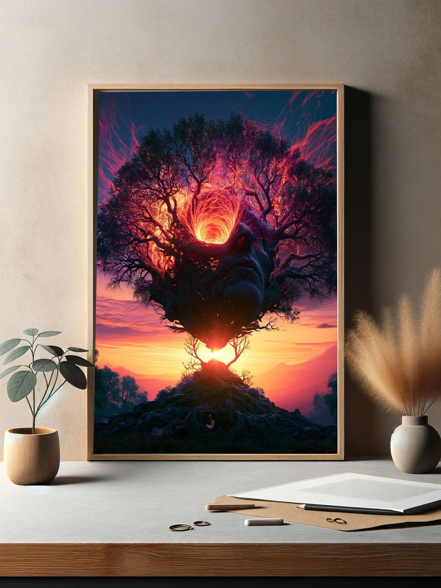 Ethereal Tree of Light Print. — room view 2