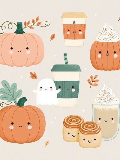 Cute Fall Treats Illustration Poster. poster