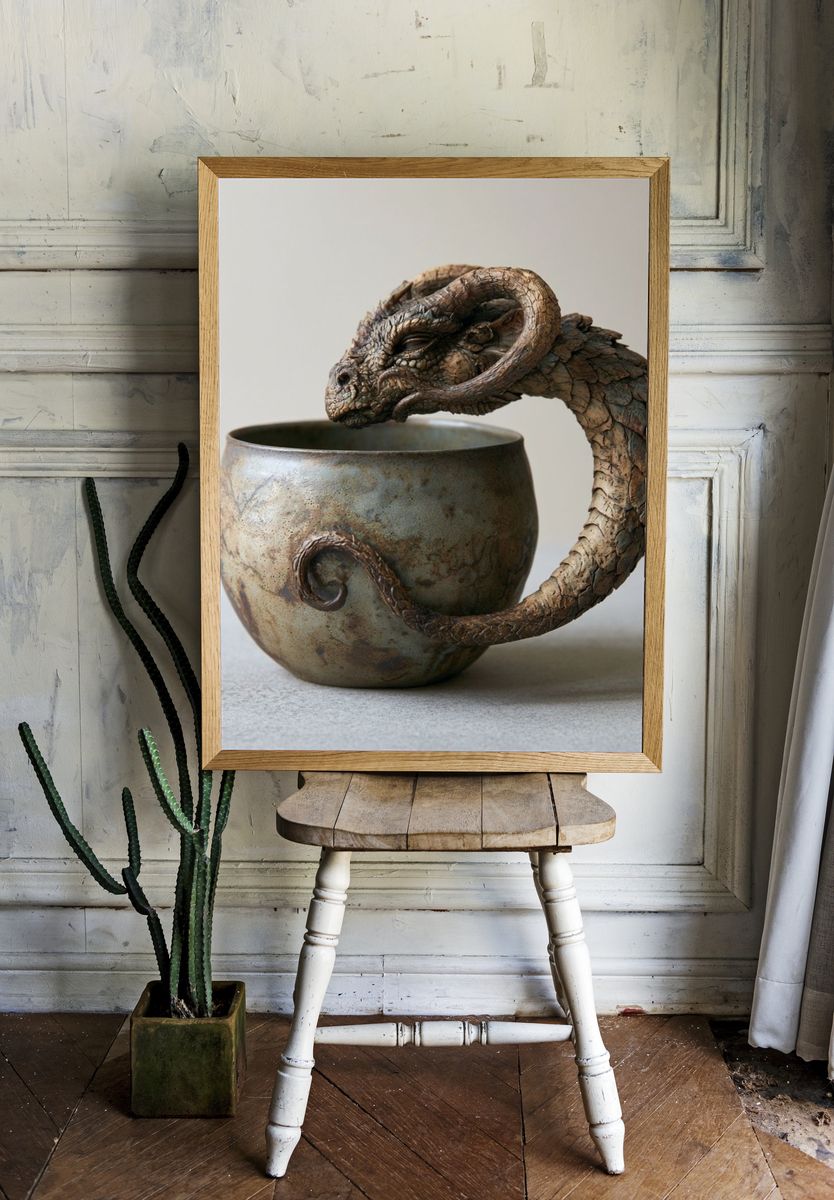 Dragon Ceramic Vessel Print. — room view 1