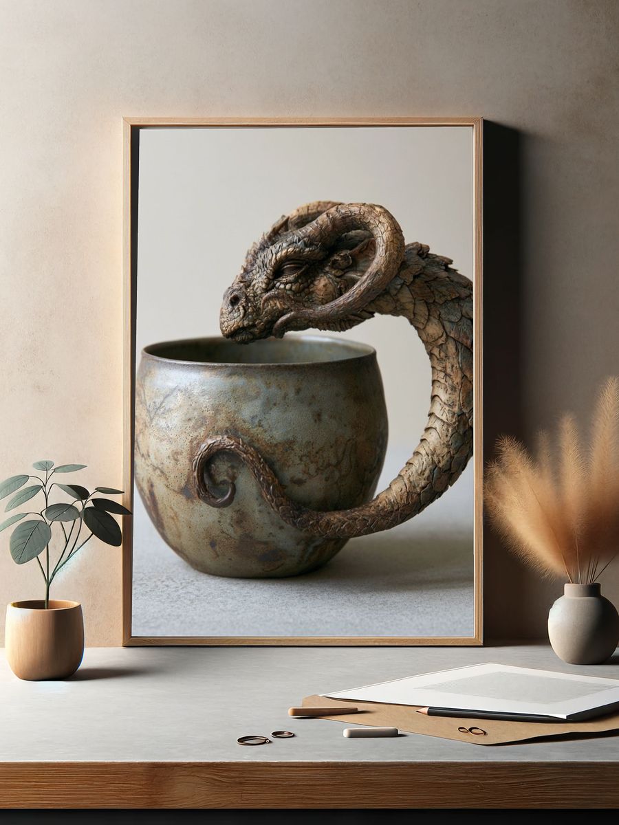Dragon Ceramic Vessel Print. — room view 2