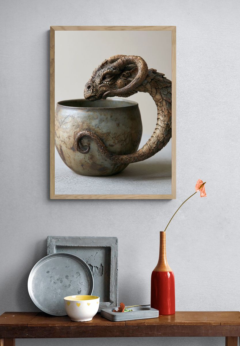 Dragon Ceramic Vessel Print. — room view 3