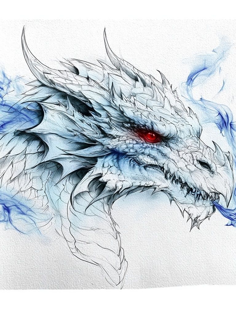 Ice Dragon Digital Art Poster. poster — illustration art