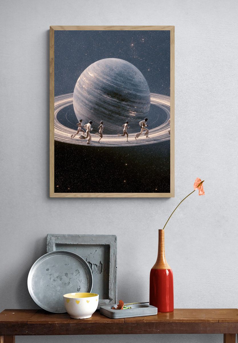 Saturn Runner Surrealism Print. — room view 3
