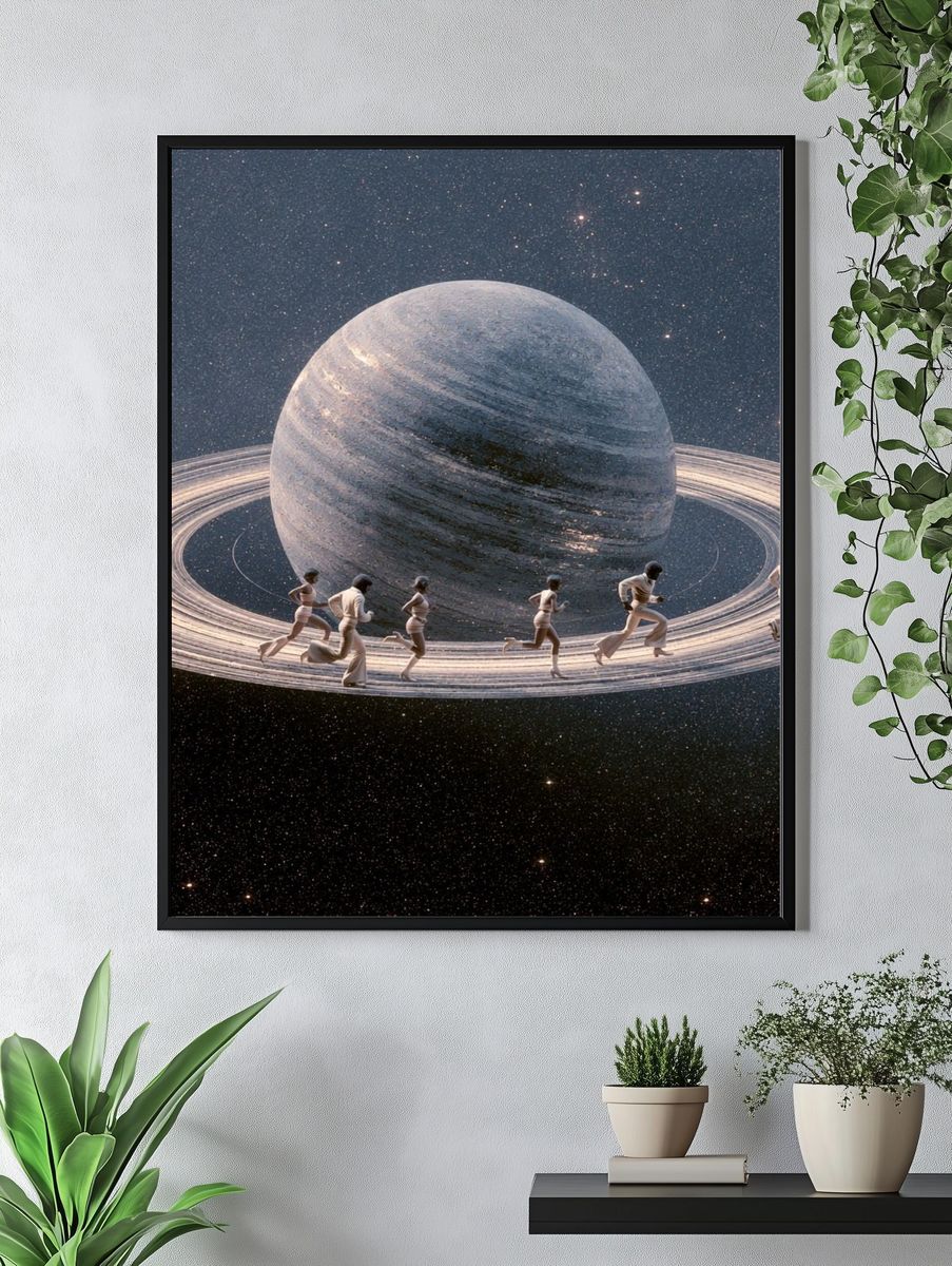 Saturn Runner Surrealism Print. — room view 4