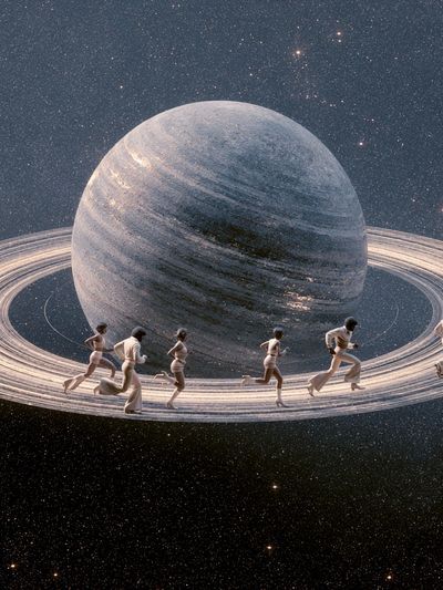 Saturn Runner Surrealism Print.