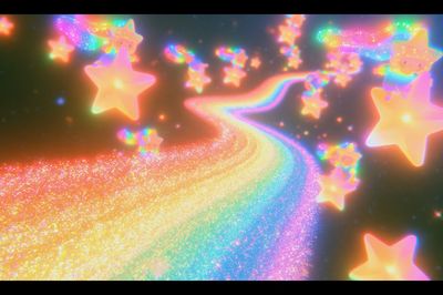 Rainbow Star Trail Illustration Poster.