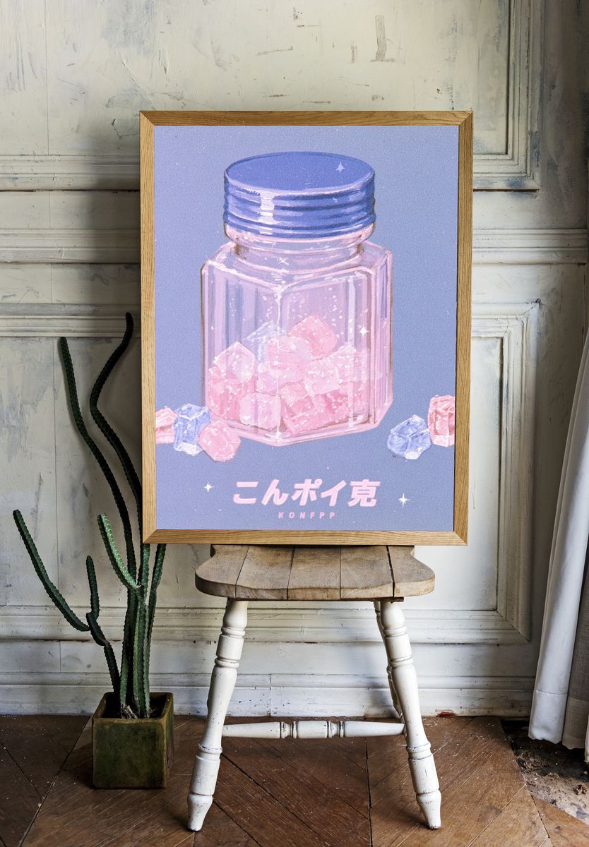 Konpeito Jar Illustration Poster. room preview