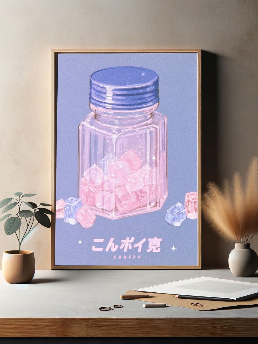 Konpeito Jar Illustration Poster. — room view 2