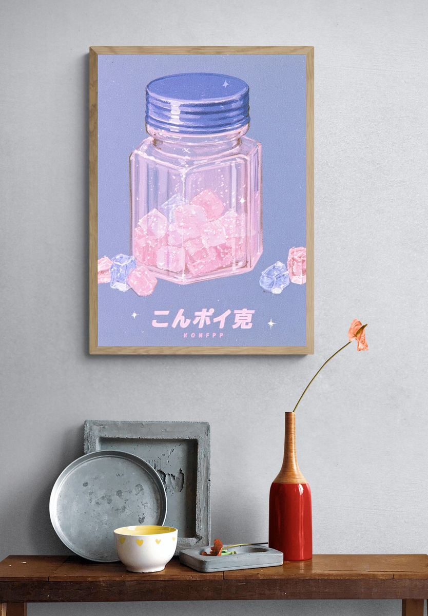 Konpeito Jar Illustration Poster. — room view 3