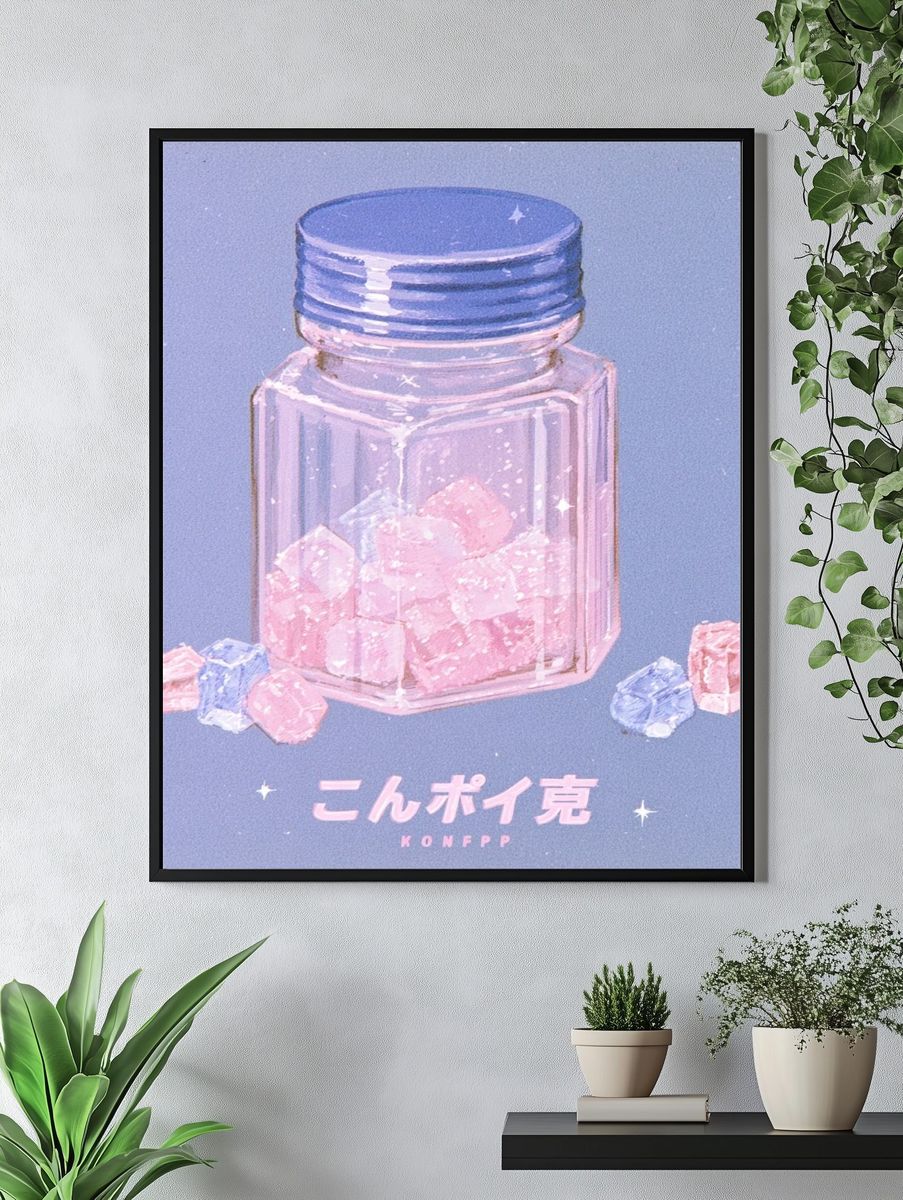 Konpeito Jar Illustration Poster. — room view 4