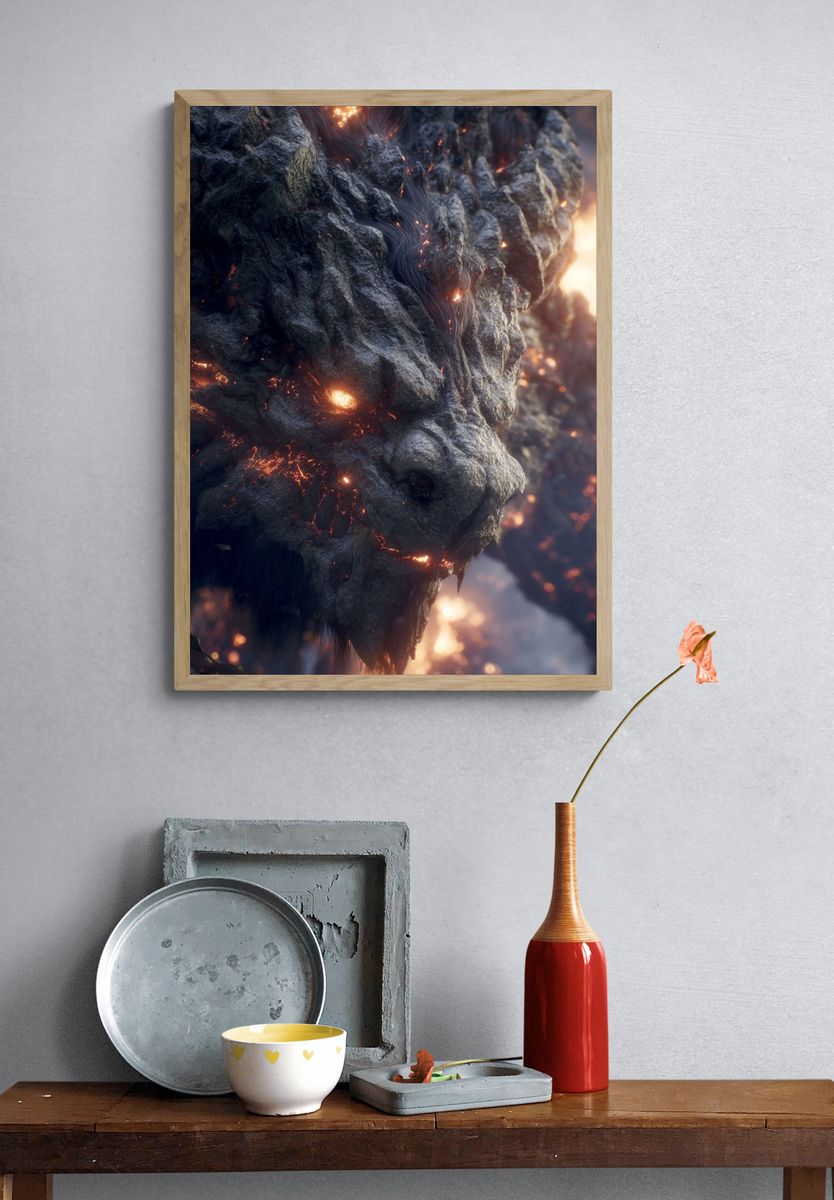 Molten Dragon Rock Poster. — room view 3