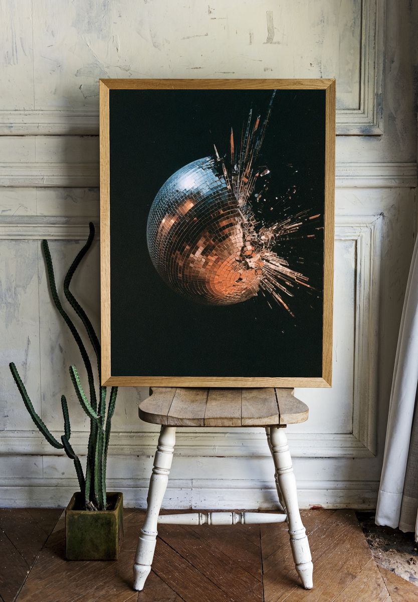 Disco Ball Explosion Print. — room view 1