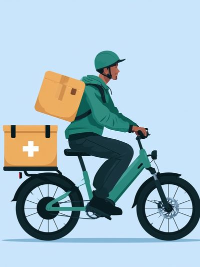 Delivery Rider Illustration Poster.