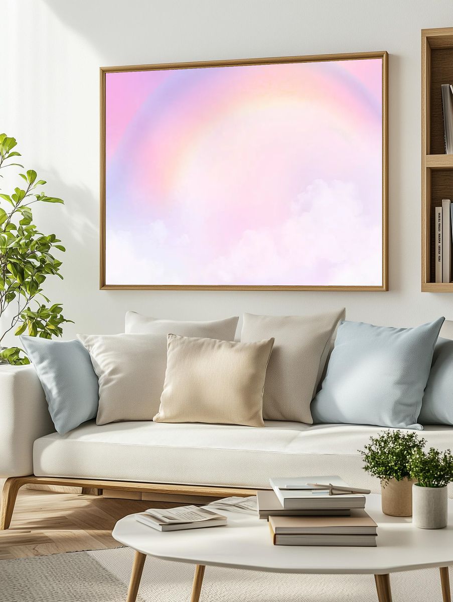 Pastel background aesthetic pink gradient. — room view 2
