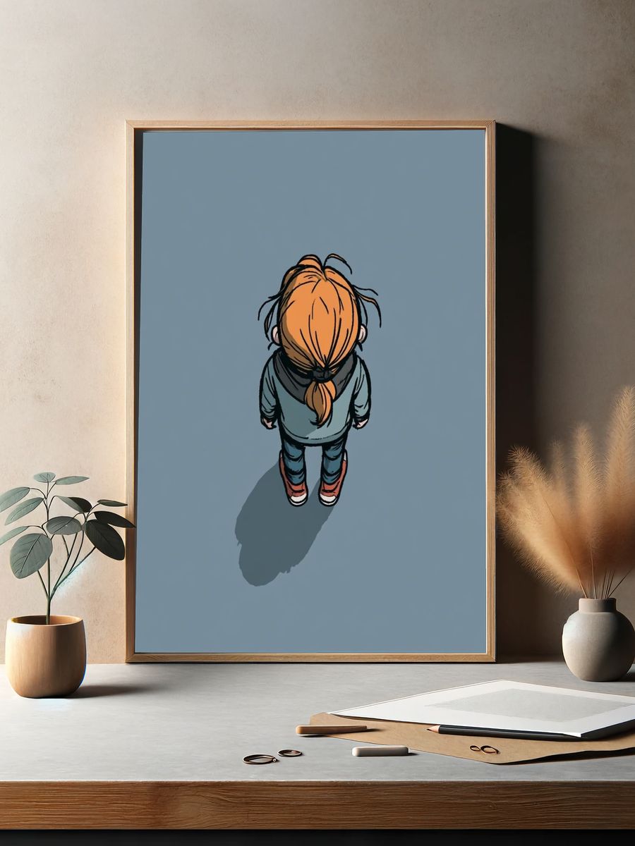Solitary Girl Illustration Poster. — room view 2
