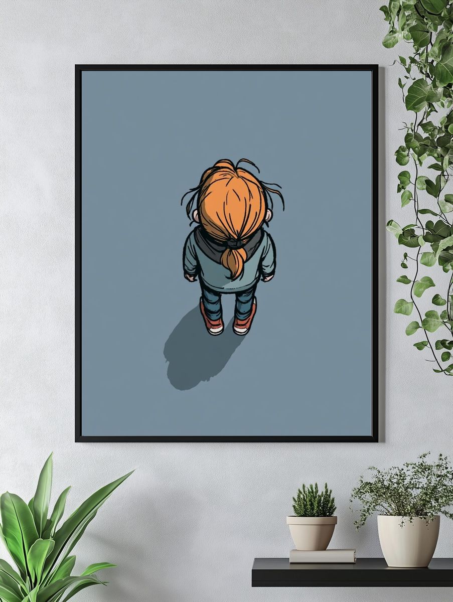 Solitary Girl Illustration Poster. — room view 4