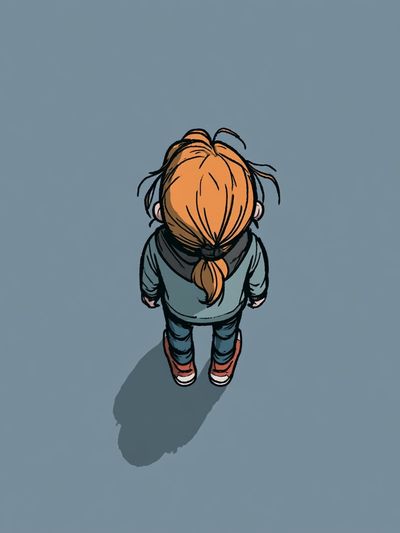Solitary Girl Illustration Poster. poster