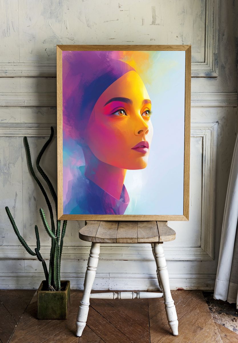 Dreamlight Portrait Illustration Poster. room preview