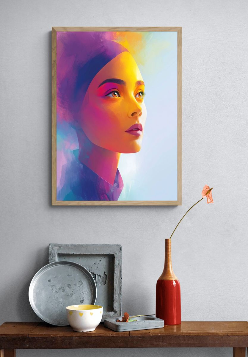 Dreamlight Portrait Illustration Poster. — room view 3