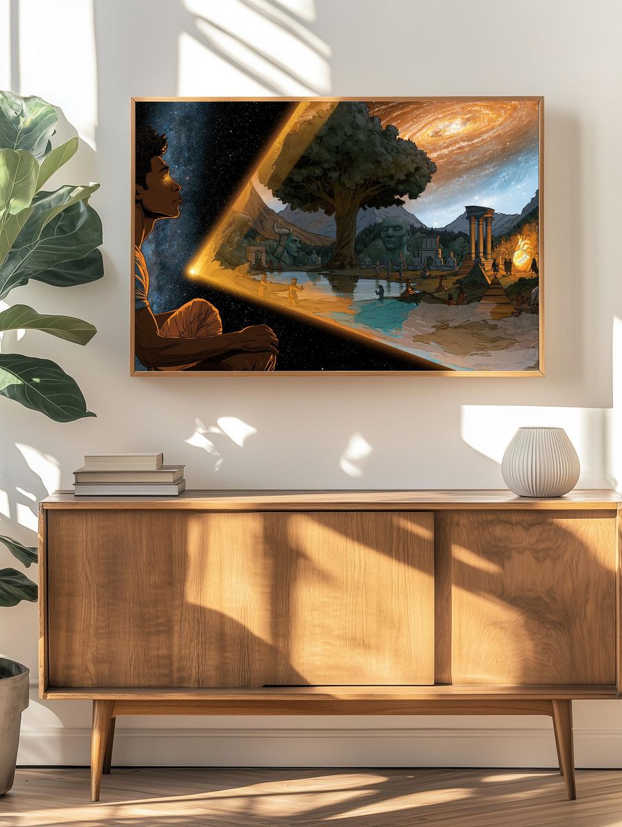 Cosmic Meditation Illustration Poster. — room view 3