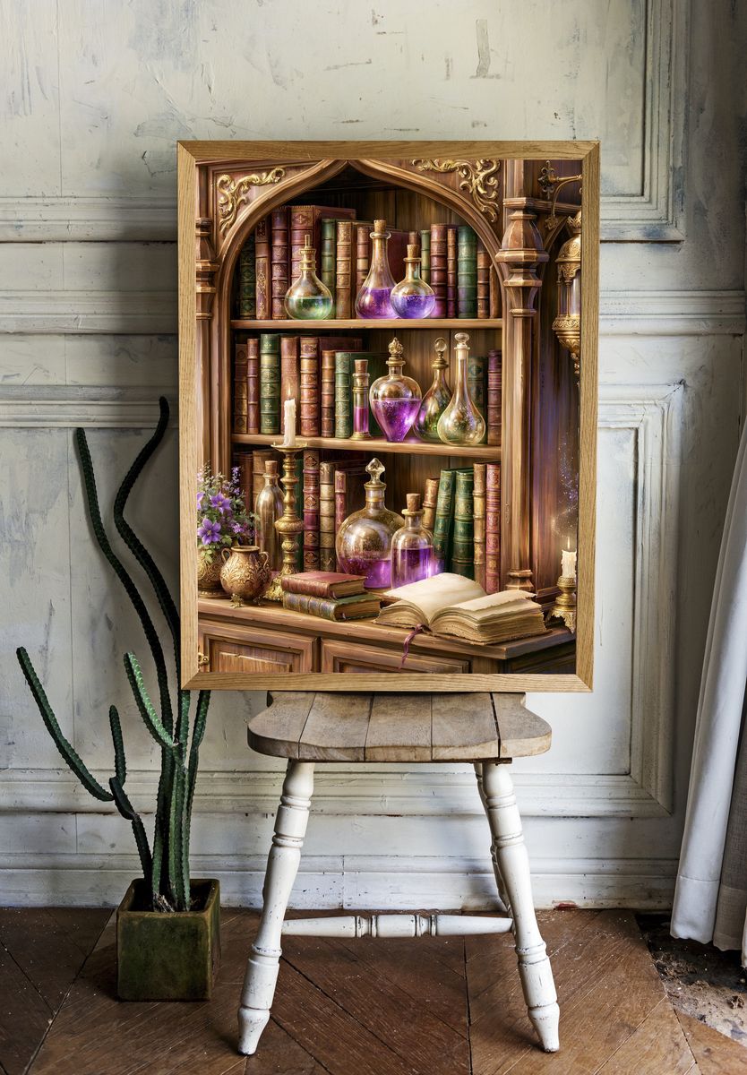 Enchanted Alchemy Library Print. room preview